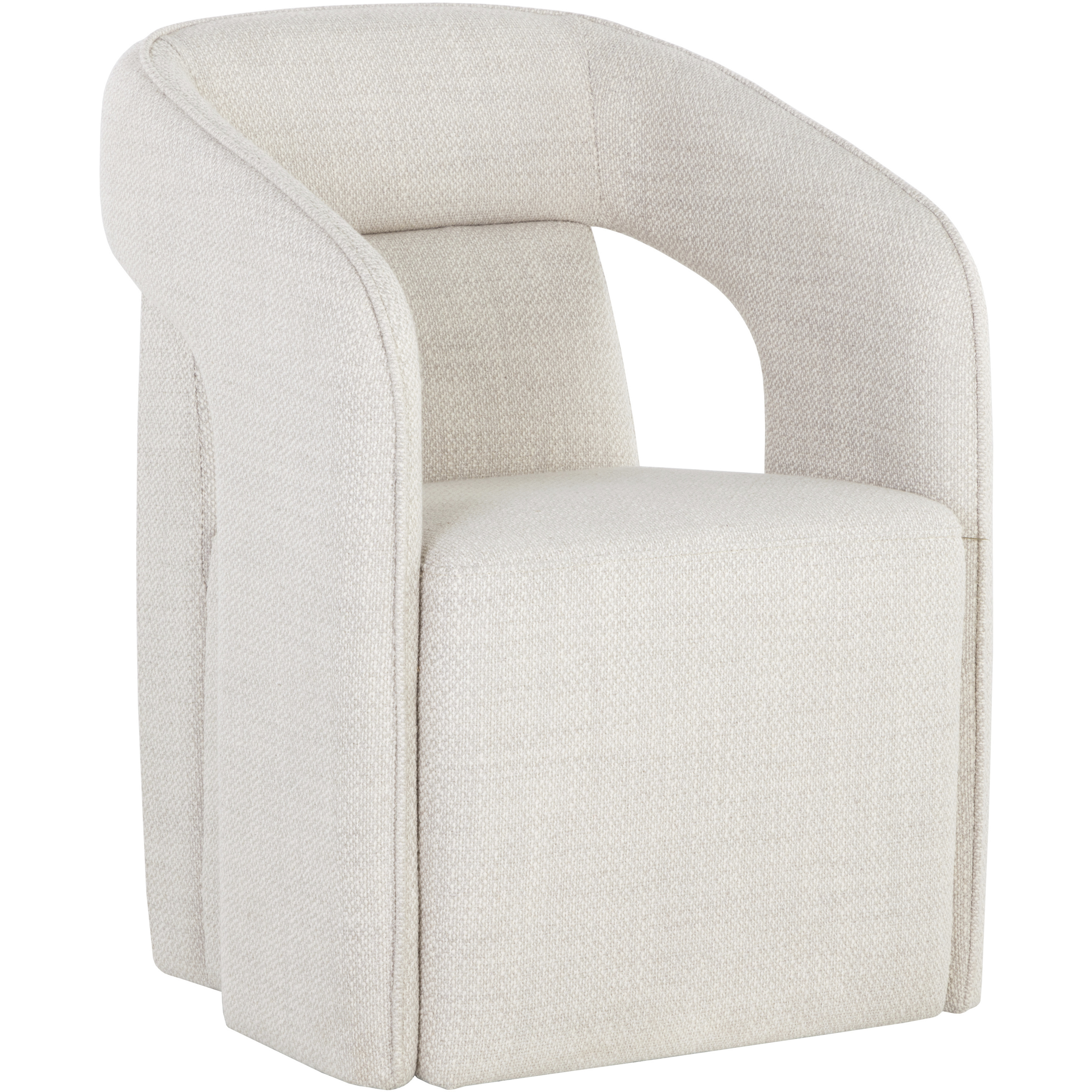 Kendrick Moto Stucco Wheeled Dining Armchair